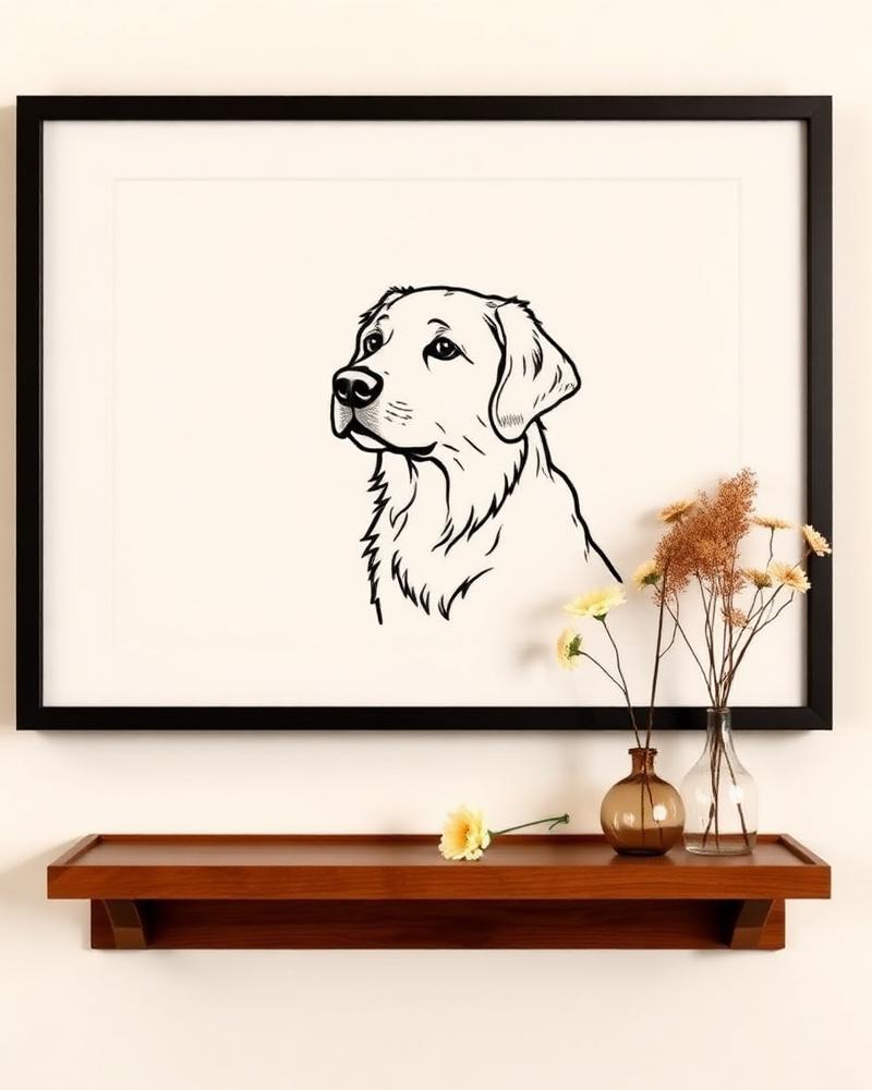 Pet Line-Art Framed Print