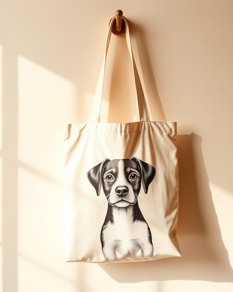 Hand-Sketched Pet Canvas Tote